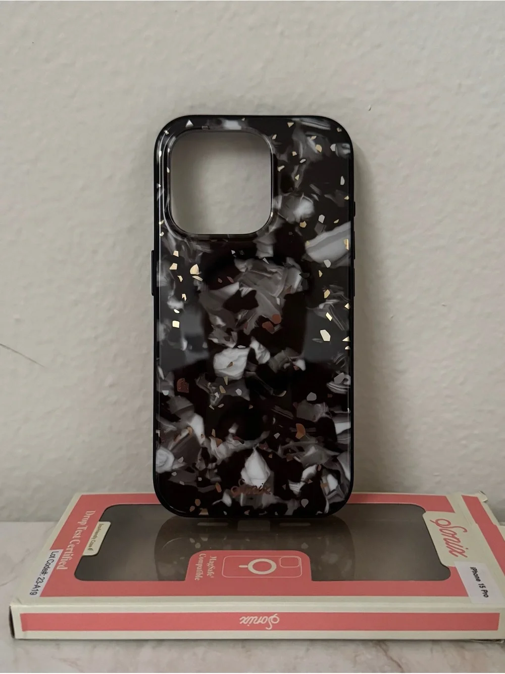 Sonix Black Tortoiseshell Phone Case with Gold Accents